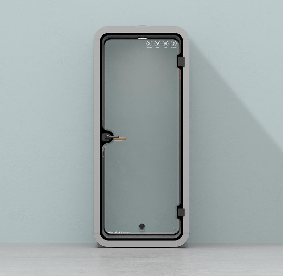 Office Pod Quell Akustický Light Grey / No Furniture | Upgraded Device Shelf / Dark Grey