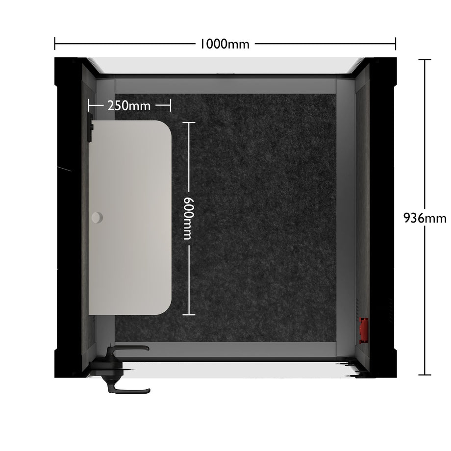 Office Pod Quell Akustický Light Grey / No Furniture | Upgraded Device Shelf / Dark Grey