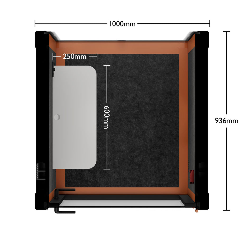 Bureau Pod Quell Acoustique Orange / No Furniture / Dark Grey