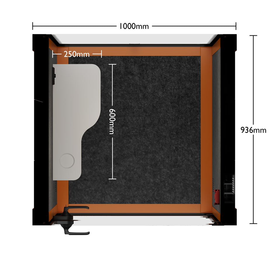 Office Pod Quell Akustický Orange / No Furniture / Dark Grey