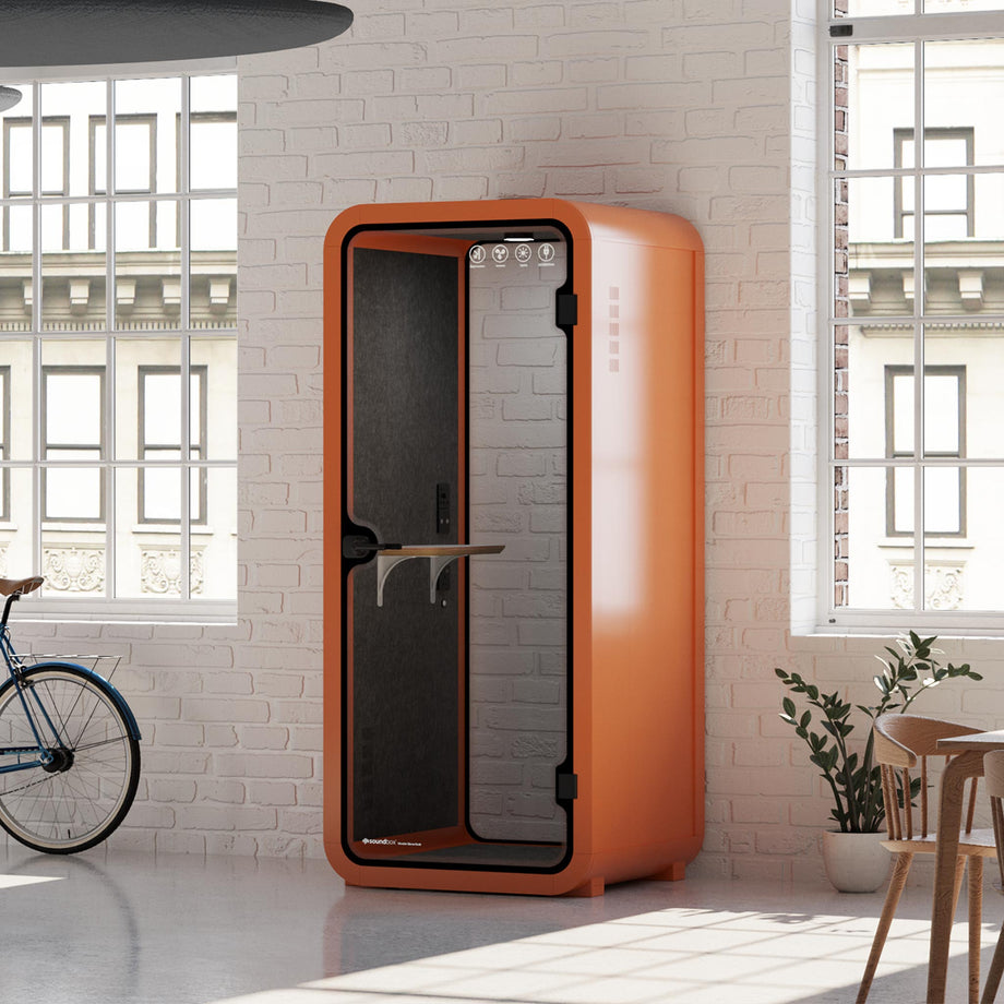 Office Pod Quell Akustický Orange / No Furniture | Upgraded Device Shelf / Dark Grey