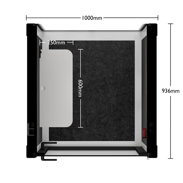 Bureau Pod Quell Acoustique White / No Furniture / Dark Grey