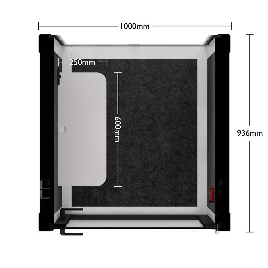 Bureau Pod Quell Acoustique White / No Furniture / Dark Grey