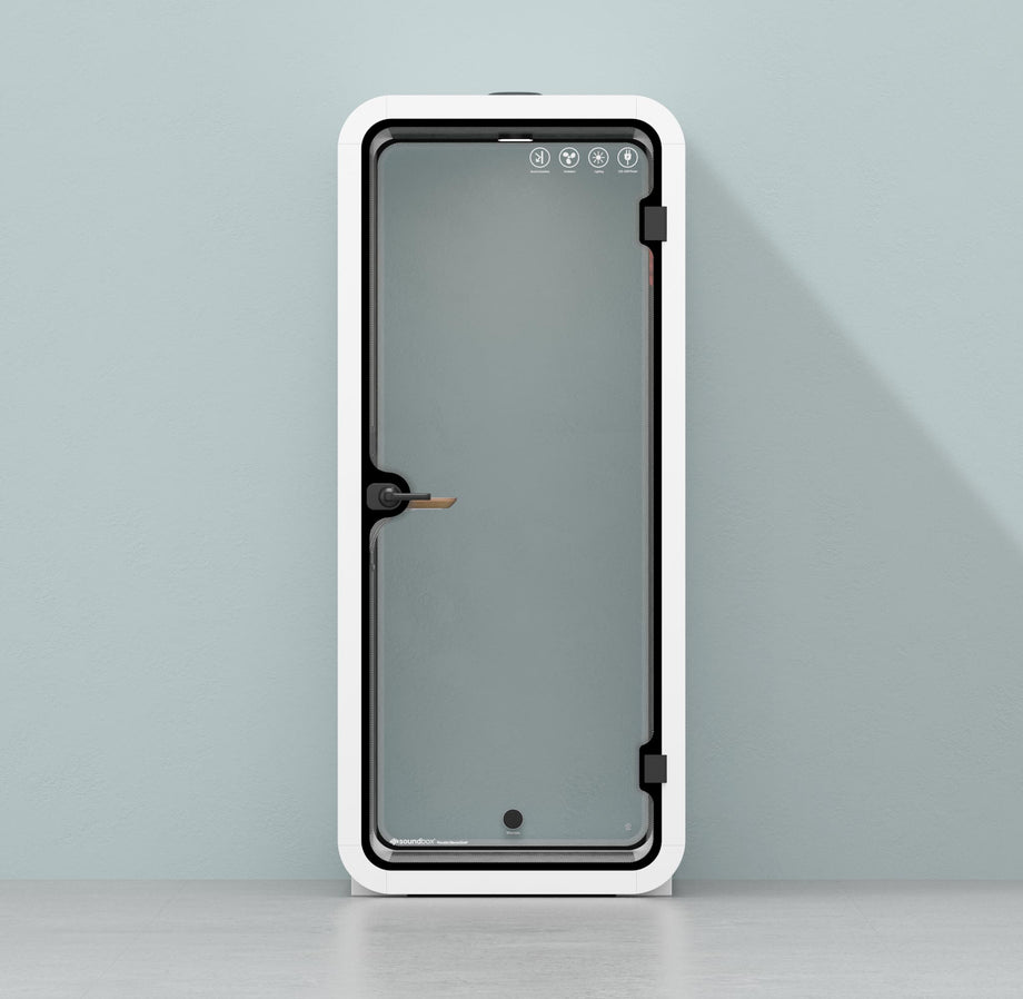 Office Pod Quell Akustický White / No Furniture | Upgraded Device Shelf / Dark Grey