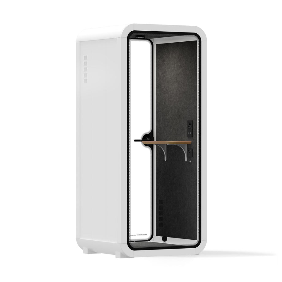 Office Pod Quell Akustický White / No Furniture | Upgraded Device Shelf / Dark Grey