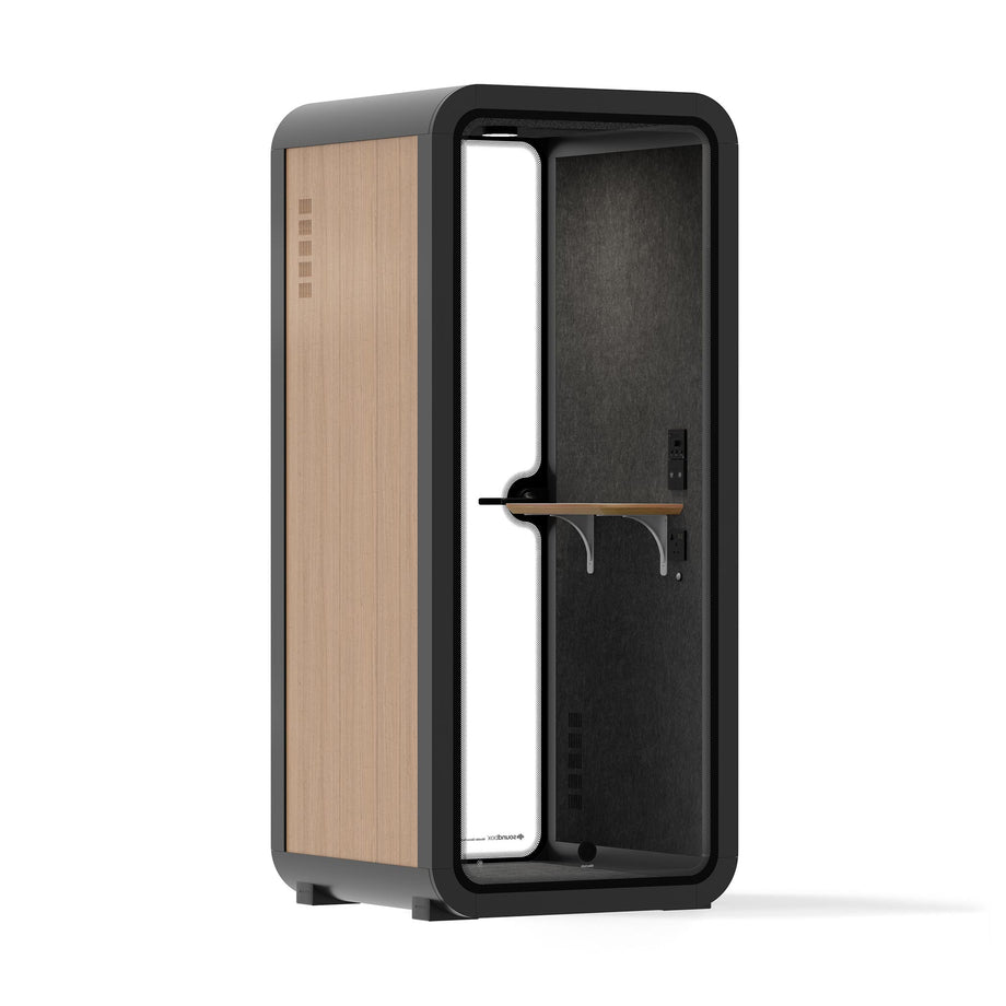 Office Pod Quell Akustický Wooden / No Furniture | Upgraded Device Shelf / Dark Grey