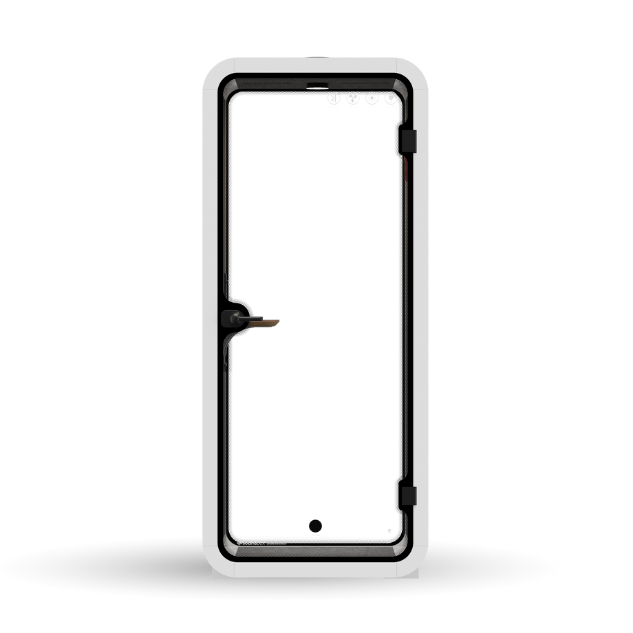 Kontorpod Quell Akustisk White / No Furniture | Upgraded Device Shelf / Dark Grey