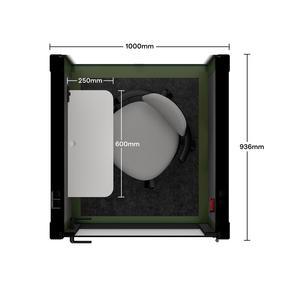 Cápsula Quell DoblarGreen / Dark Grey / With Furniture