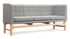 Mayor Style - Mayor Style - Mayor Style Three Seater Sofa, Light Gray Wool and Ash - Image 2