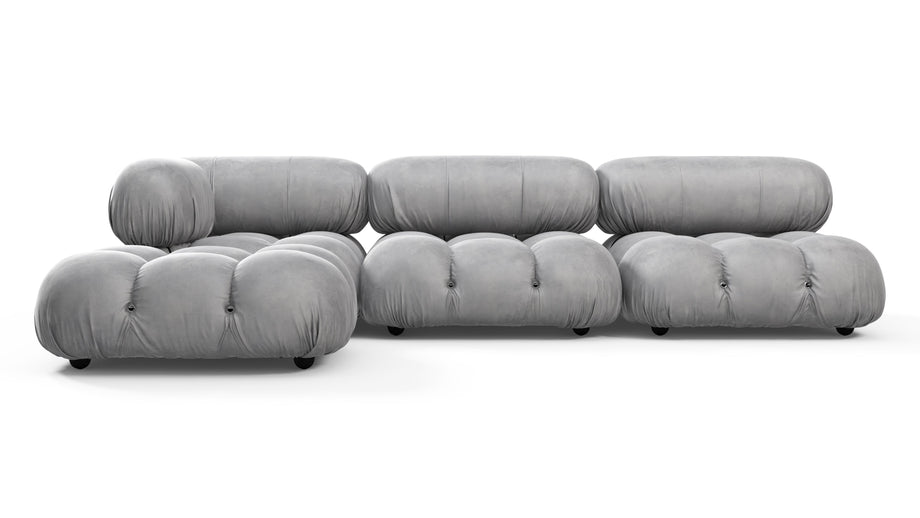 Bellini SeccionalLight Gray Velvet