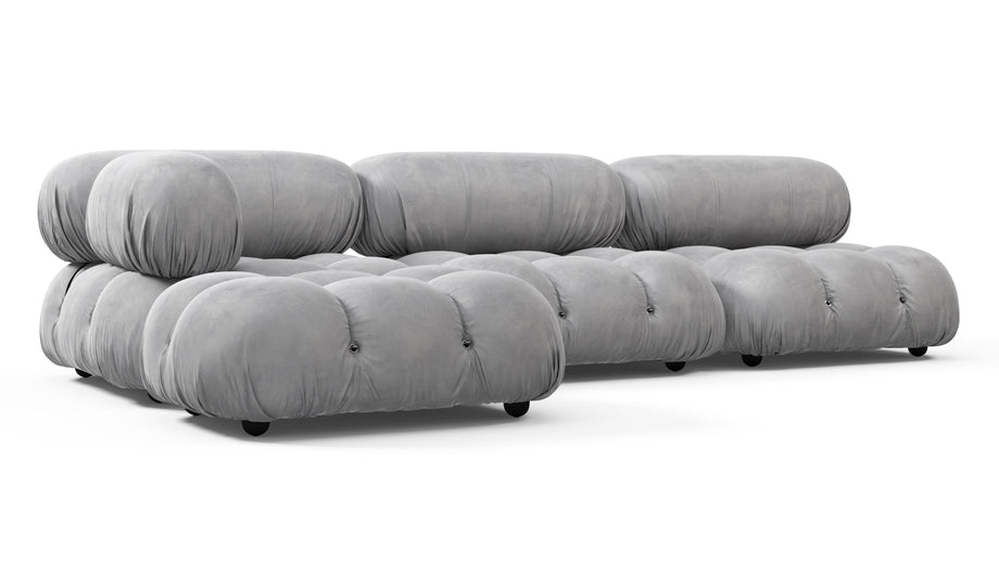 Bellini SeccionalLight Gray Velvet