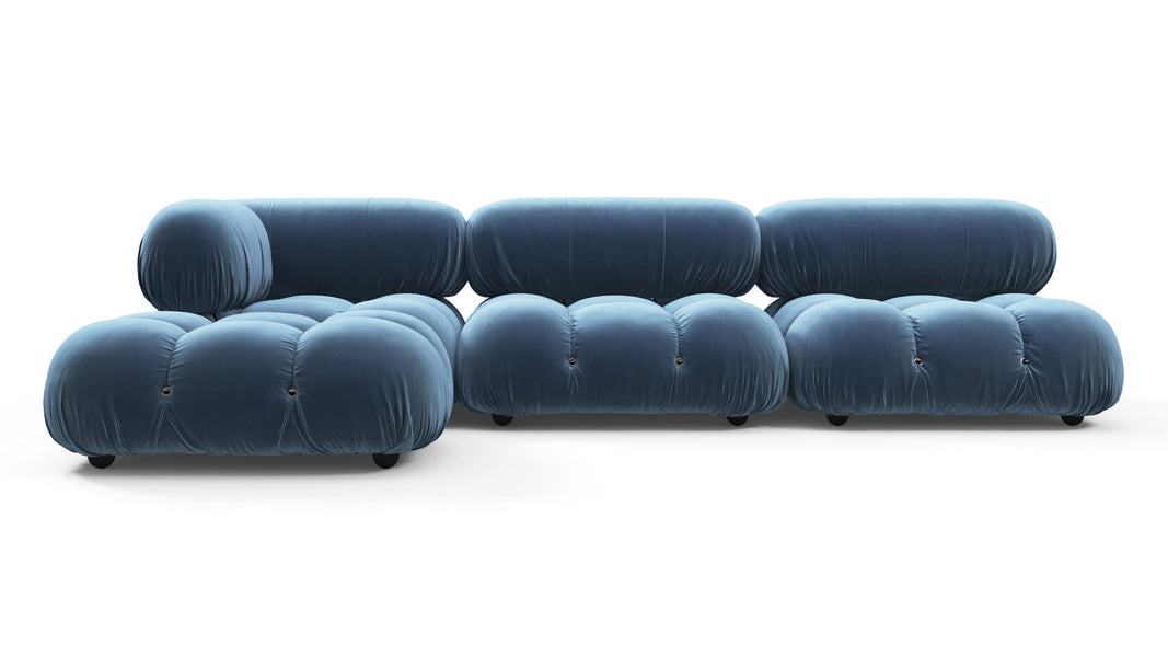 Bellini SeccionalAegean Blue Velvet