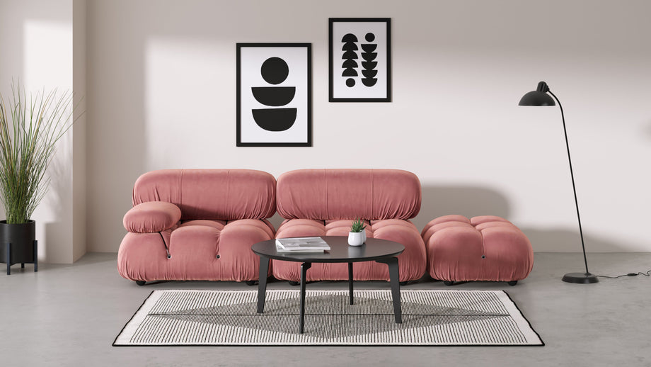 Sofá BelliniBlush Pink Velvet