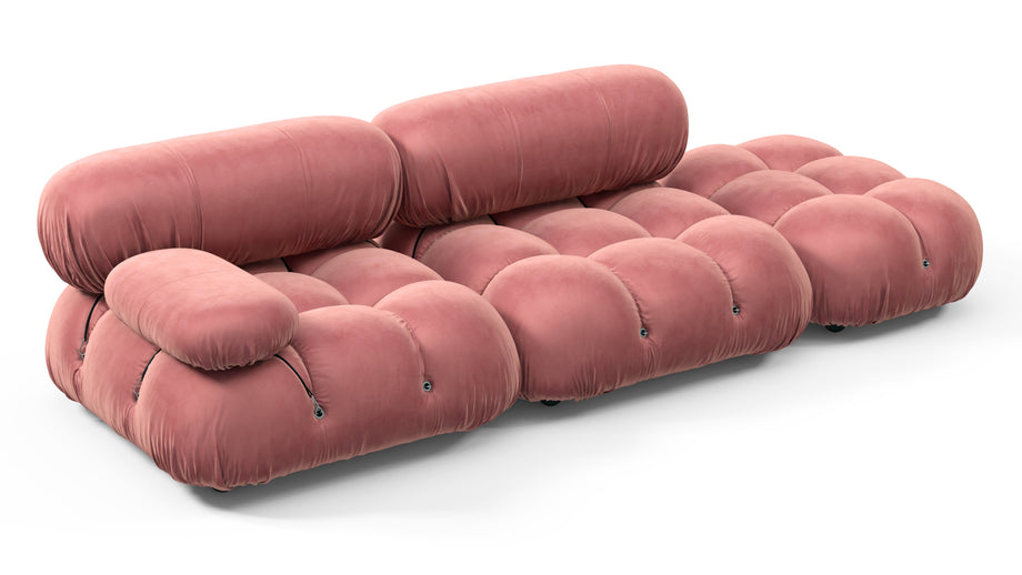 Sofá BelliniBlush Pink Velvet