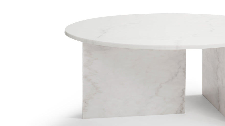 OliviaOlivia - Olivia Coffee Table, Round, White Marble