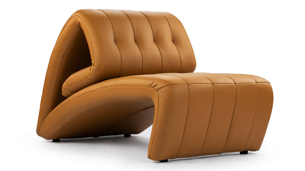 EtienneEtienne - Etienne Lounge Chair, Tan Vegan Leather