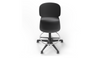 arhus Swivel Counter Stool by Quell Design in black positioned around a modern kitchen island with wooden countertops and pendant lighting. Featuring a smooth moulded polypropylene seat, adjustable gas-lift height, 360-degree swivel, integrated footrest ring, and sturdy five-star base, this Scandinavian-inspired stool blends ergonomic comfort with minimalist contemporary style for residential and commercial interiors.