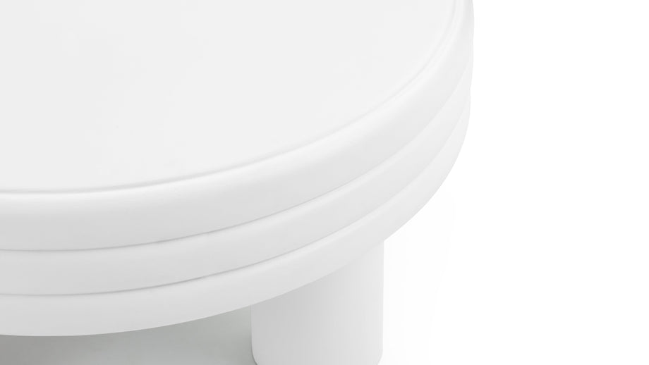 TorTor - Tor Round Coffee Table, White Concrete