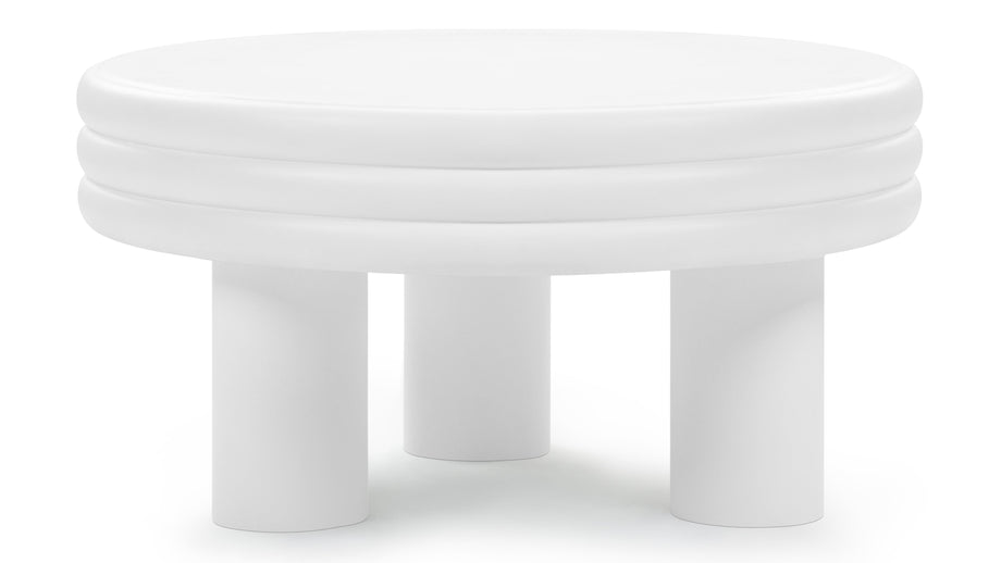 TorTor - Tor Round Coffee Table, White Concrete