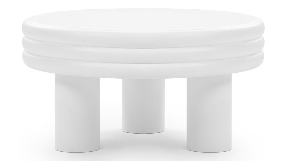 TorTor - Tor Round Coffee Table, White Concrete