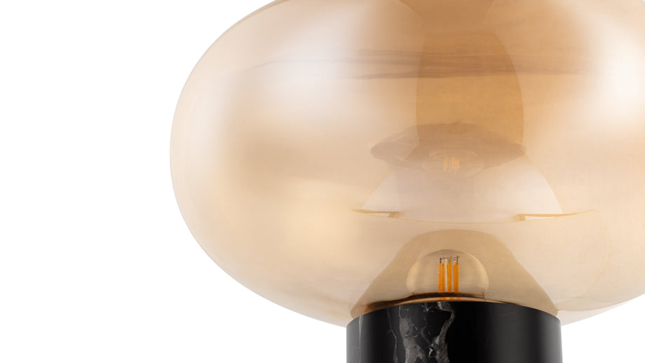 KarlKarl - Karl Table Lamp, Amber Glass and Black Marble