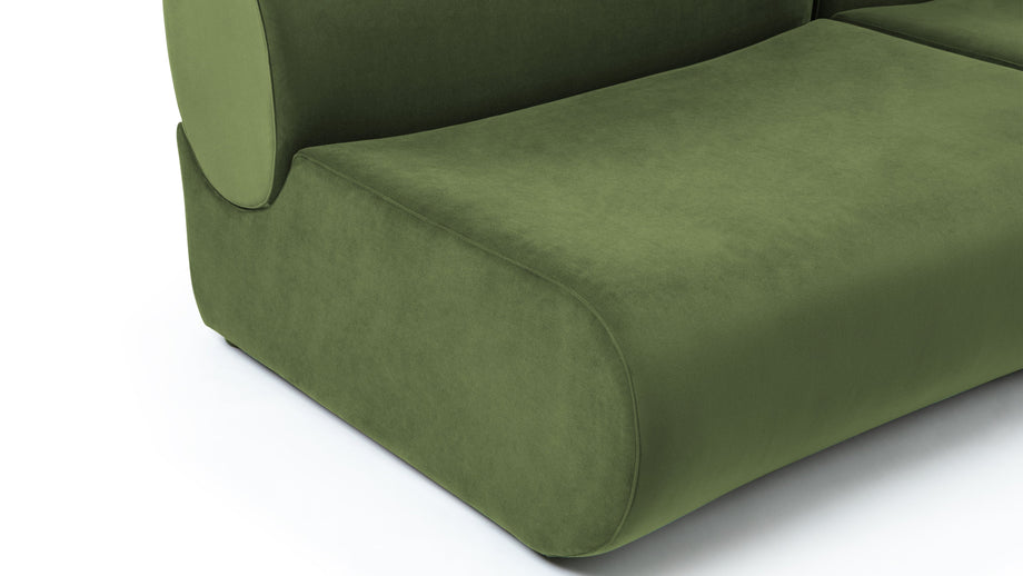 LeoLeo - Leo Two Seater Sofa, Lichen Plush Velvet