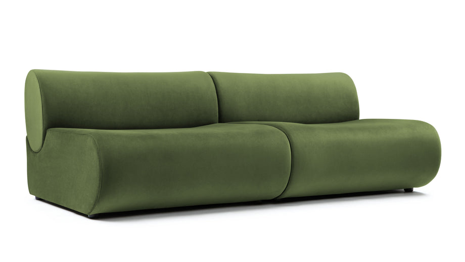 LeoLeo - Leo Two Seater Sofa, Lichen Plush Velvet