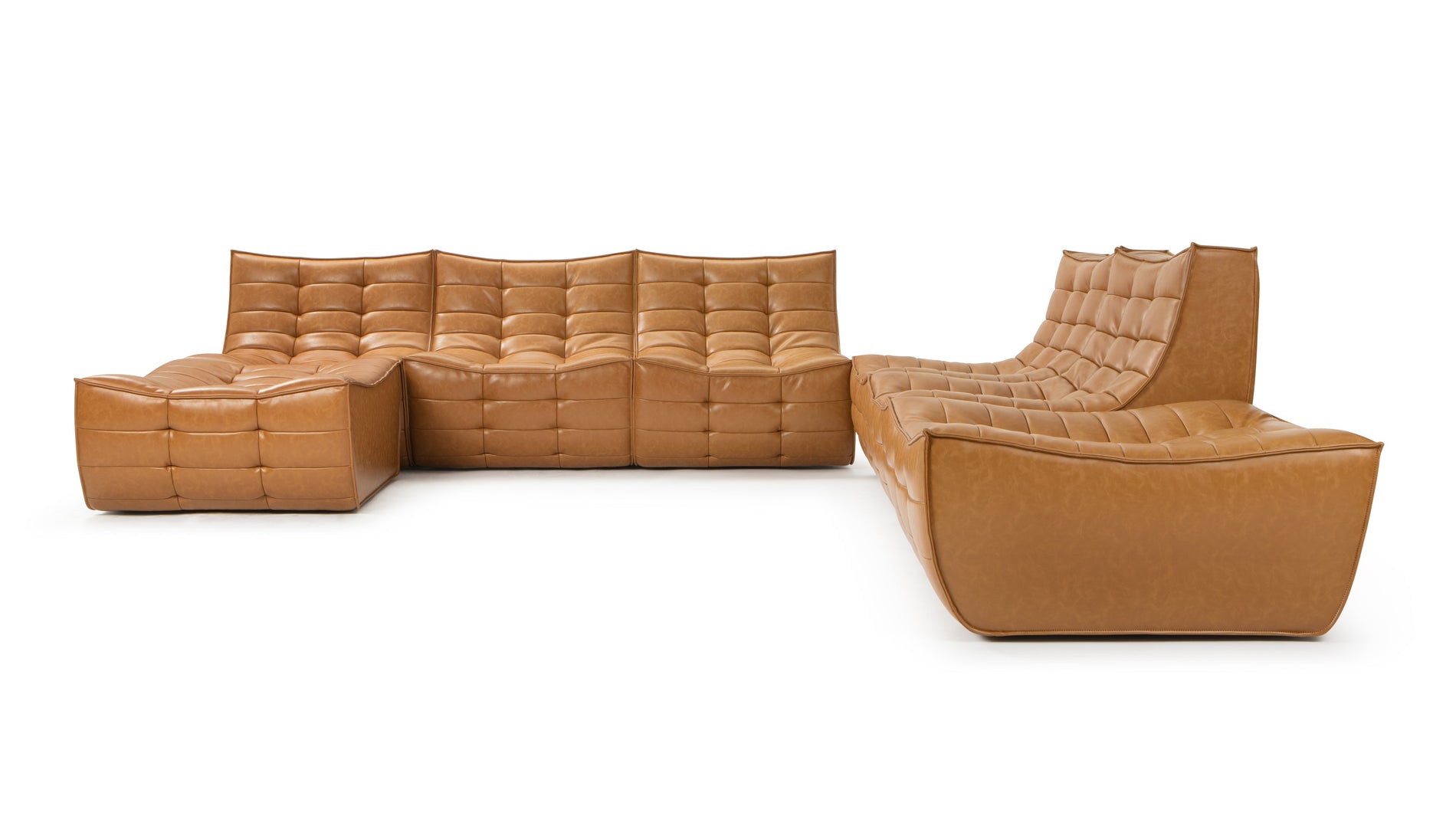 TygeTyge - Tyge Sectional, große rechte Ecke, Bourbon veganes Leder