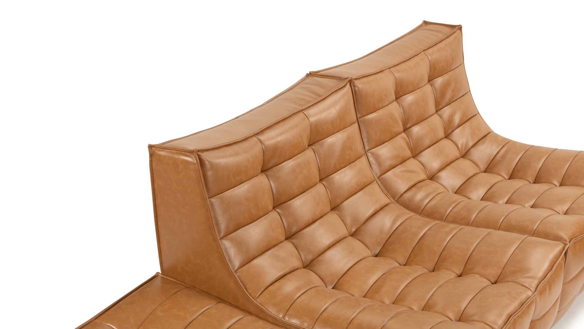 TygeTyge - Tyge Sectional, Large Left Corner, Bourbon Vegan Leather