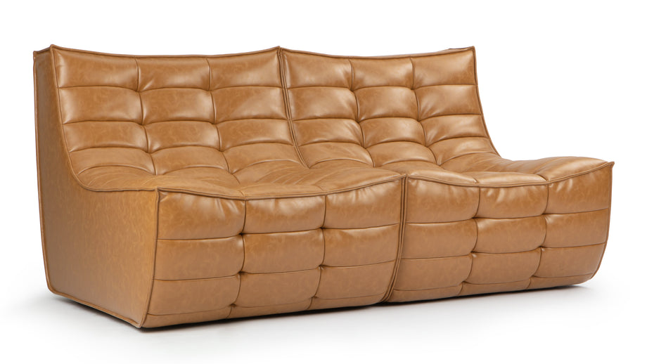 TygeTyge - Tyge Two Seater Sofa, Bourbon Vegan Leather