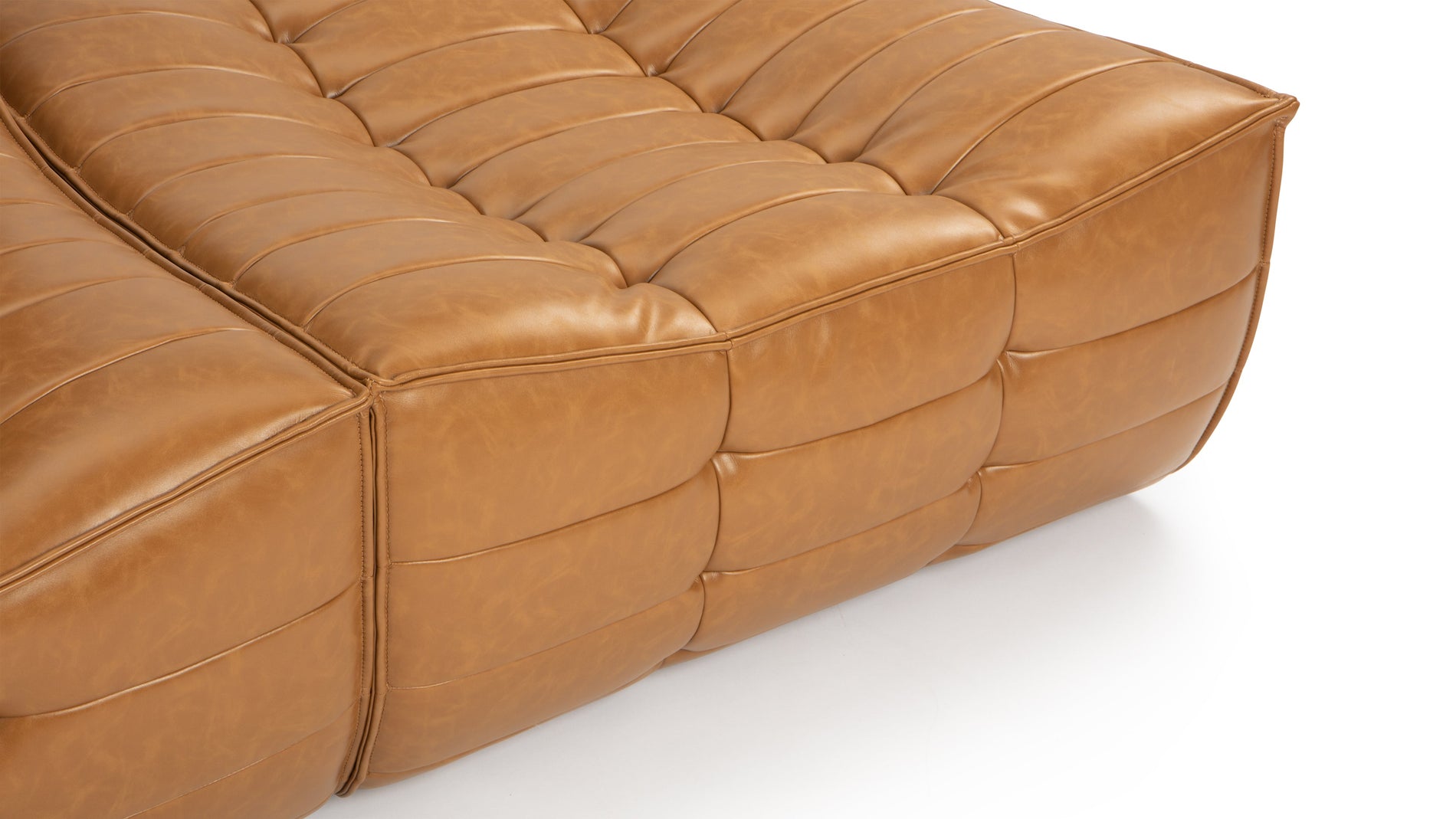 TygeTyge - Tyge Open End Sofa, Right, Bourbon Vegan Leather