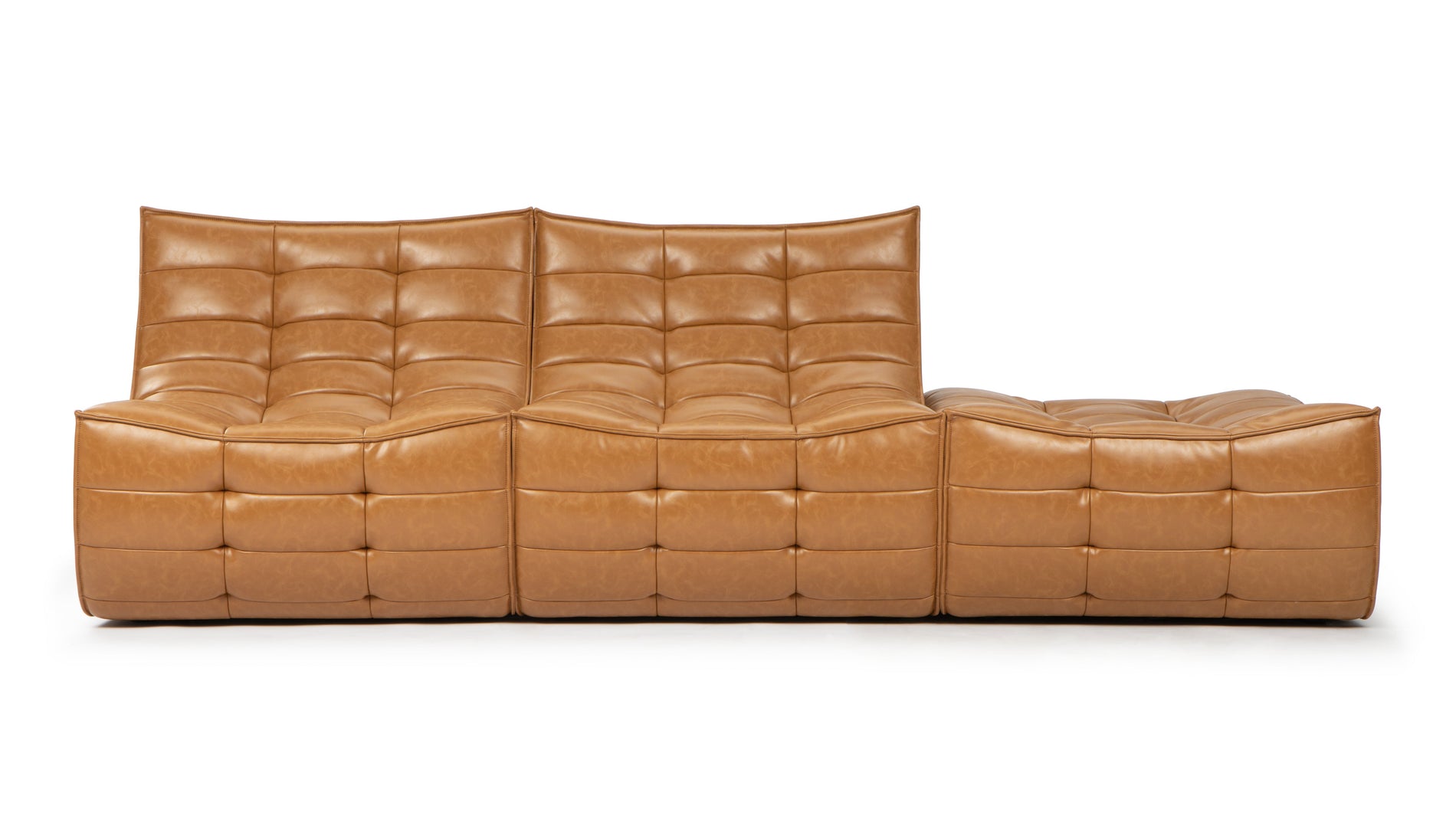 TygeTyge - Tyge Open End Sofa, Right, Bourbon Vegan Leather