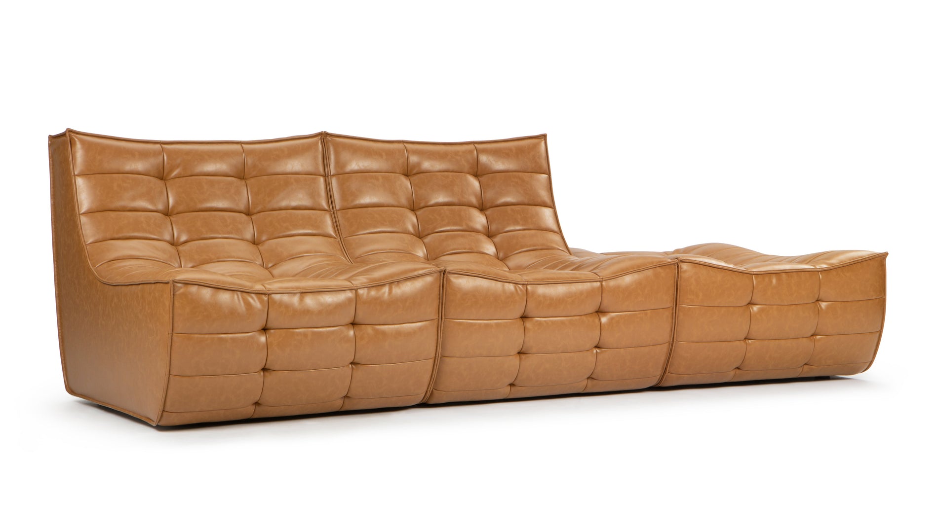 TygeTyge - Tyge Open End Sofa, Right, Bourbon Vegan Leather