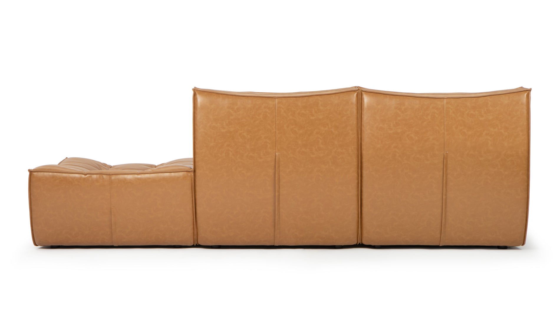TygeTyge - Tyge Open End Sofa, Right, Bourbon Vegan Leather