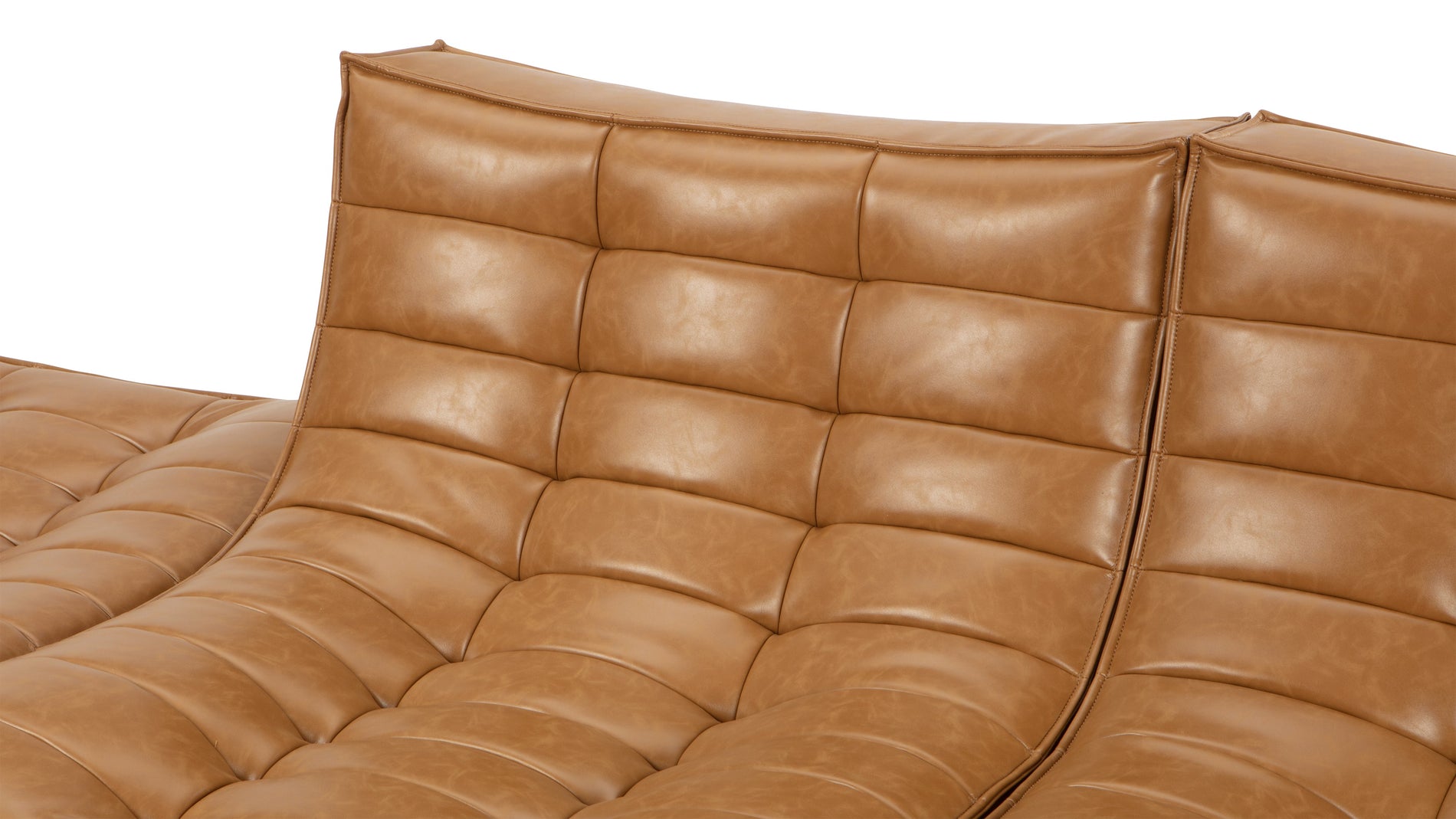 TygeTyge - Tyge Open End Sofa, Left, Bourbon Vegan Leather