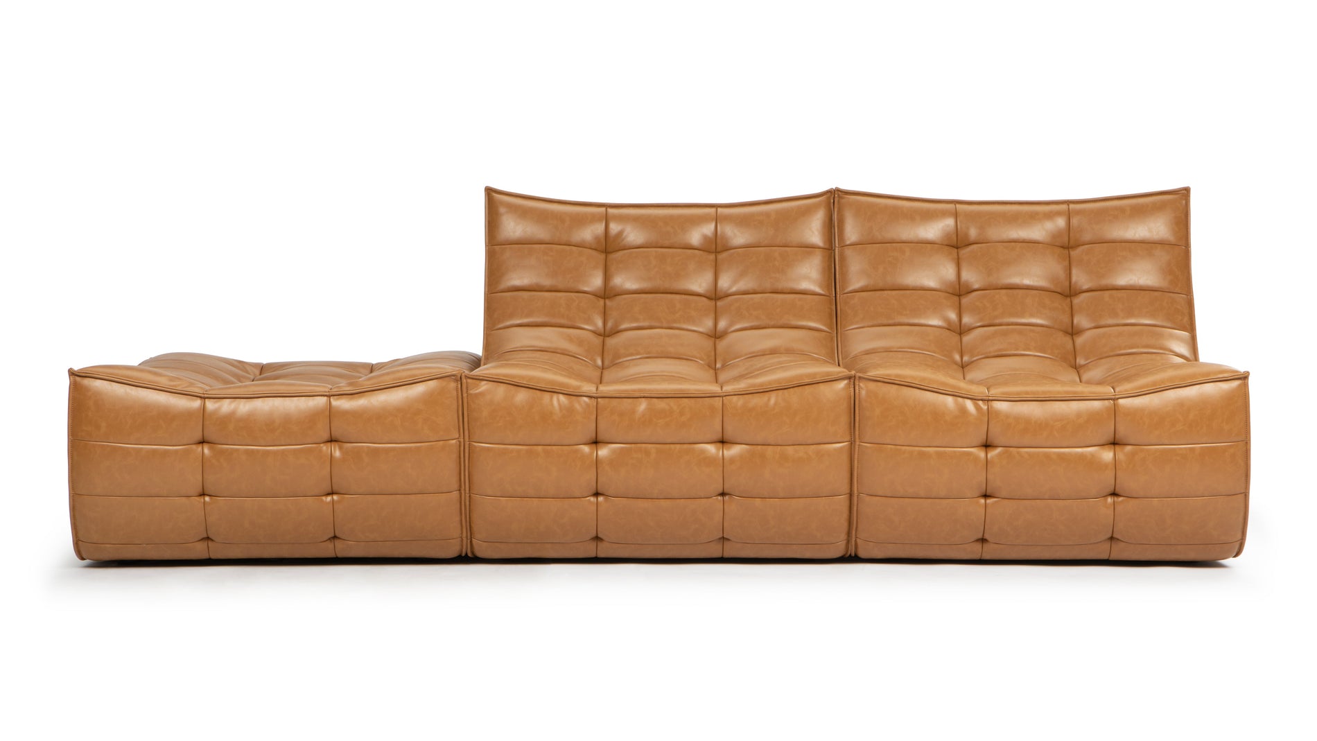TygeTyge - Tyge Open End Sofa, Left, Bourbon Vegan Leather