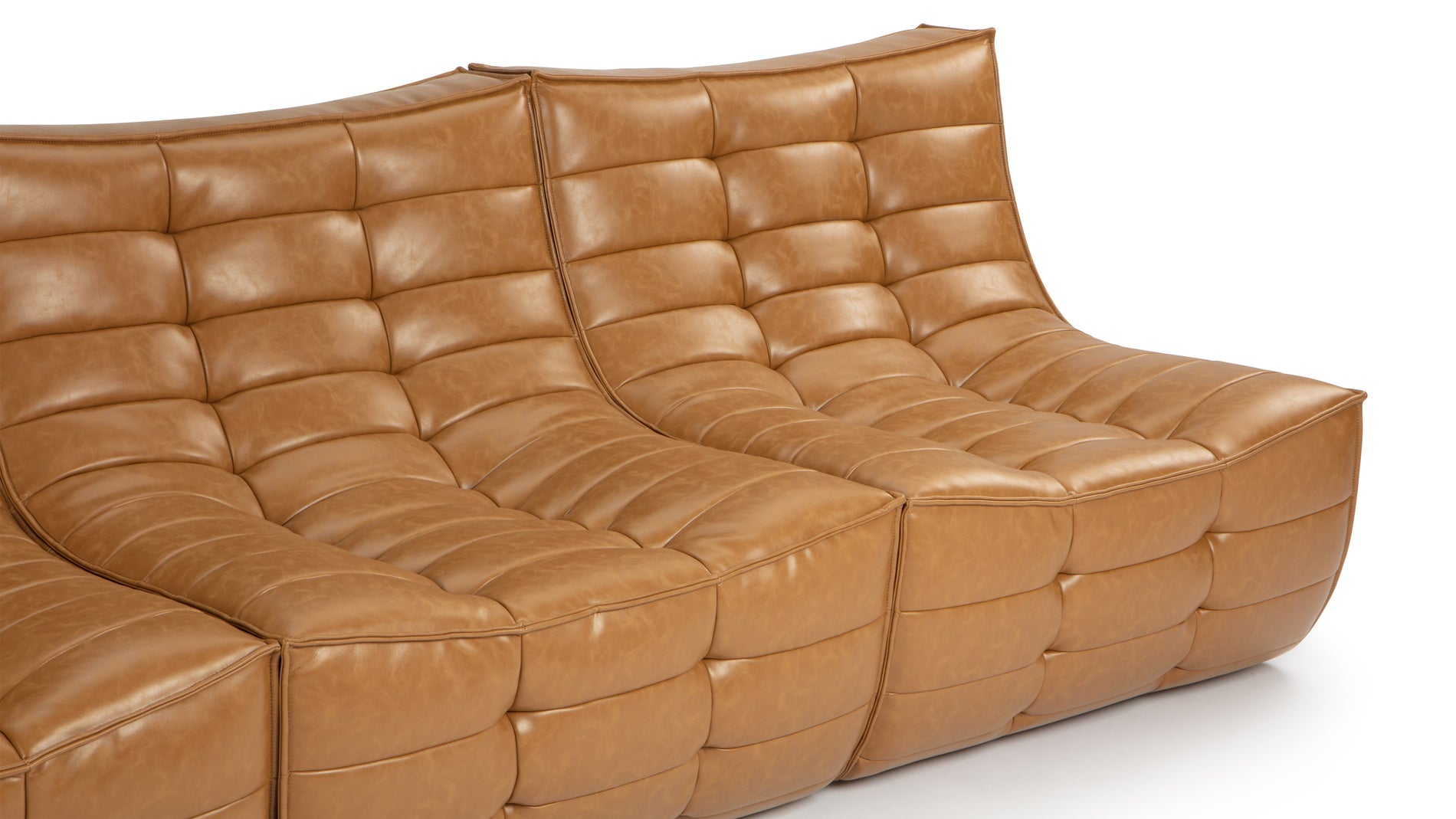 TygeTyge - Tyge Three Seater Sofa, Bourbon Vegan Leather
