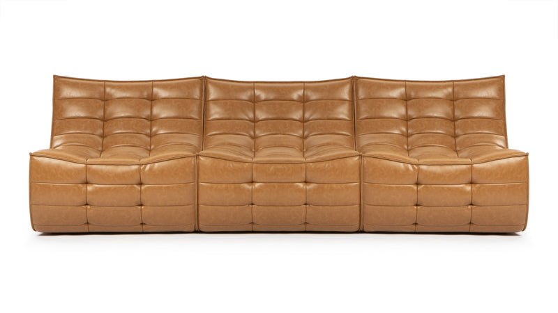 TygeTyge - Tyge Three Seater Sofa, Bourbon Vegan Leather