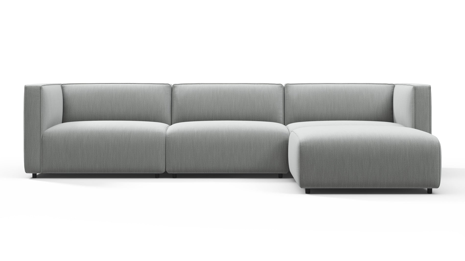 BondBond - Bond Outdoor Sectional, Right Chaise, Dove Grey Performance Weave