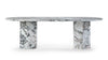 Saga - Saga - Saga Oval Dining Table, Modellato Marble, 239cm - Image 1