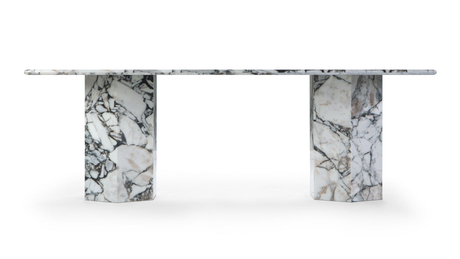 SagaSaga - Saga Oval Dining Table, Modellato Marble, 239cm