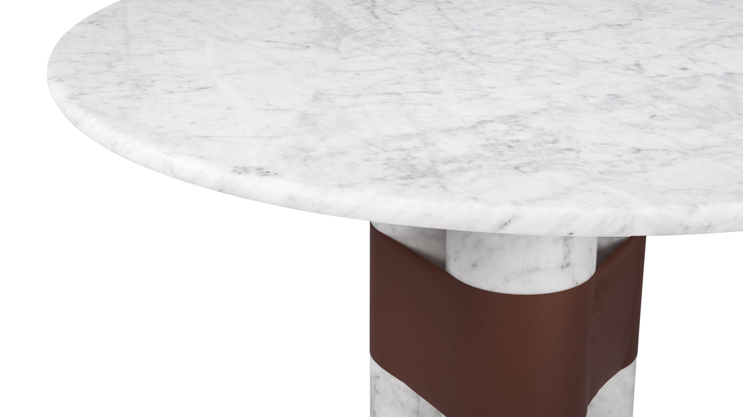 FirelliFirelli - Firelli Round Dining Table, Carrara Marble, 119cm