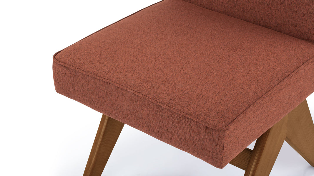 Jeanneret Upholstered Side ChairJeanneret Upholstered Side Chair - Pierre Jeanneret Upholstered Side Chair, Burnt Red Weave