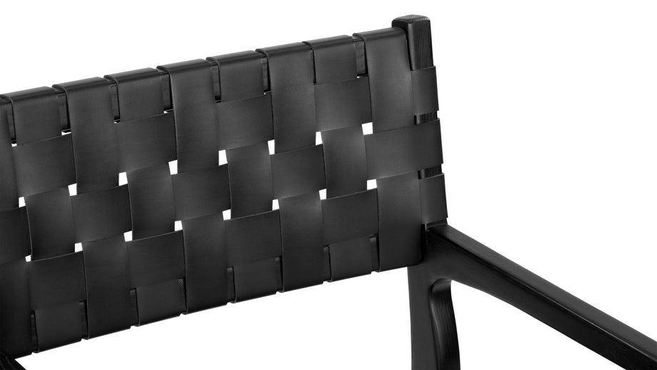 AnciAnci - Anci Armchair, Black Vegan Leather and Black Ash
