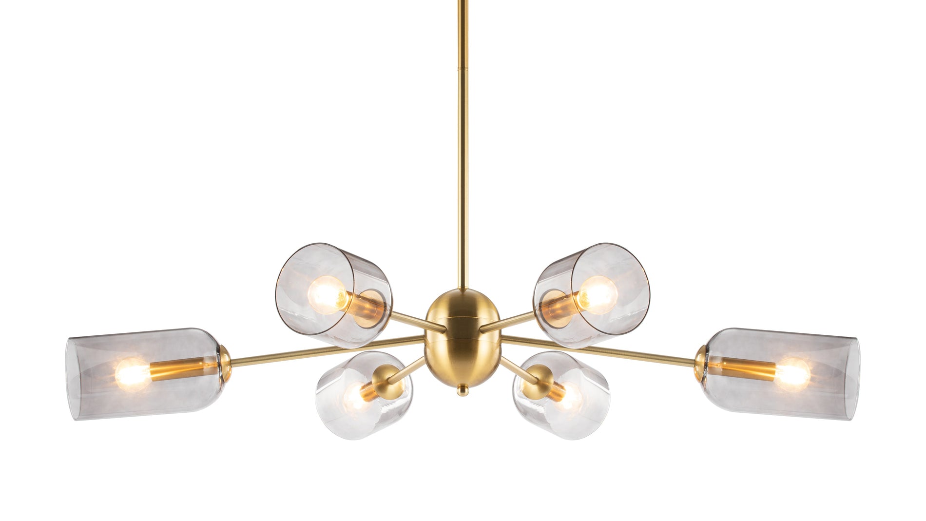 GraceGrace - Grace Chandelier, Brass and Smoked Glass