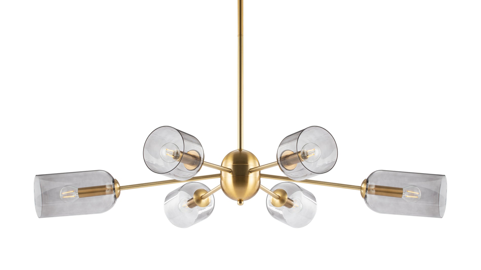 GraceGrace - Grace Chandelier, Brass and Smoked Glass
