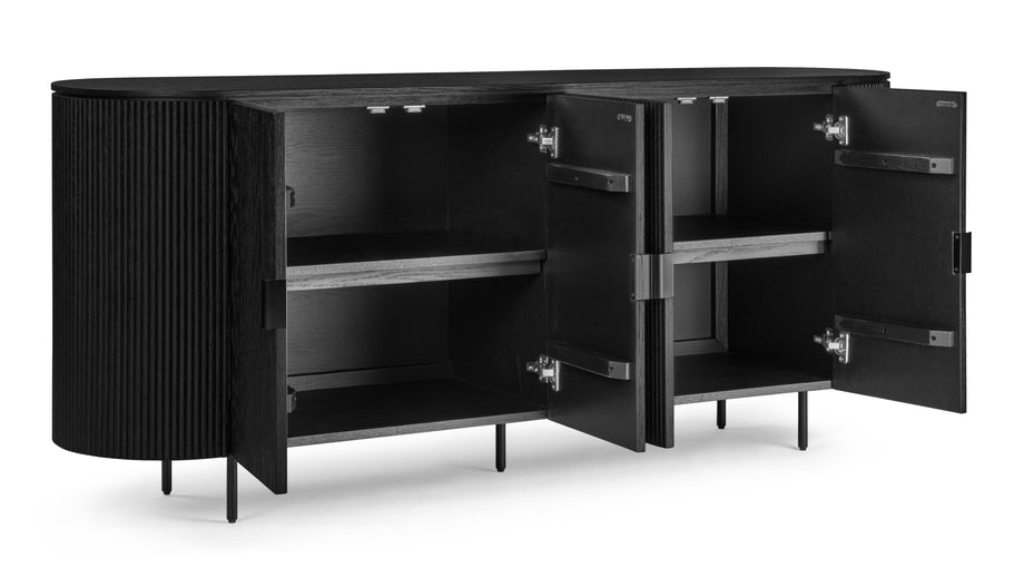 EmeryEmery - Emery Fluted Sideboard, Black, 180cm