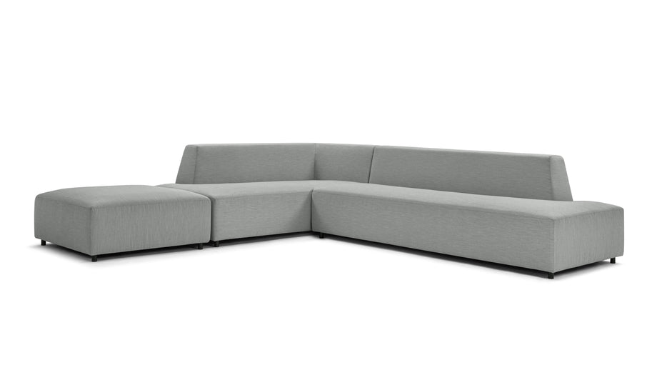 AcquaAcqua - Acqua Outdoor Sectional, Left Corner, Dove Gray Performance Weave