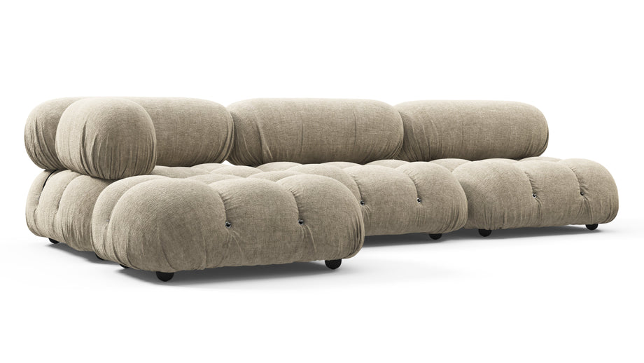 Bellini SeccionalBeige Gray Chenille