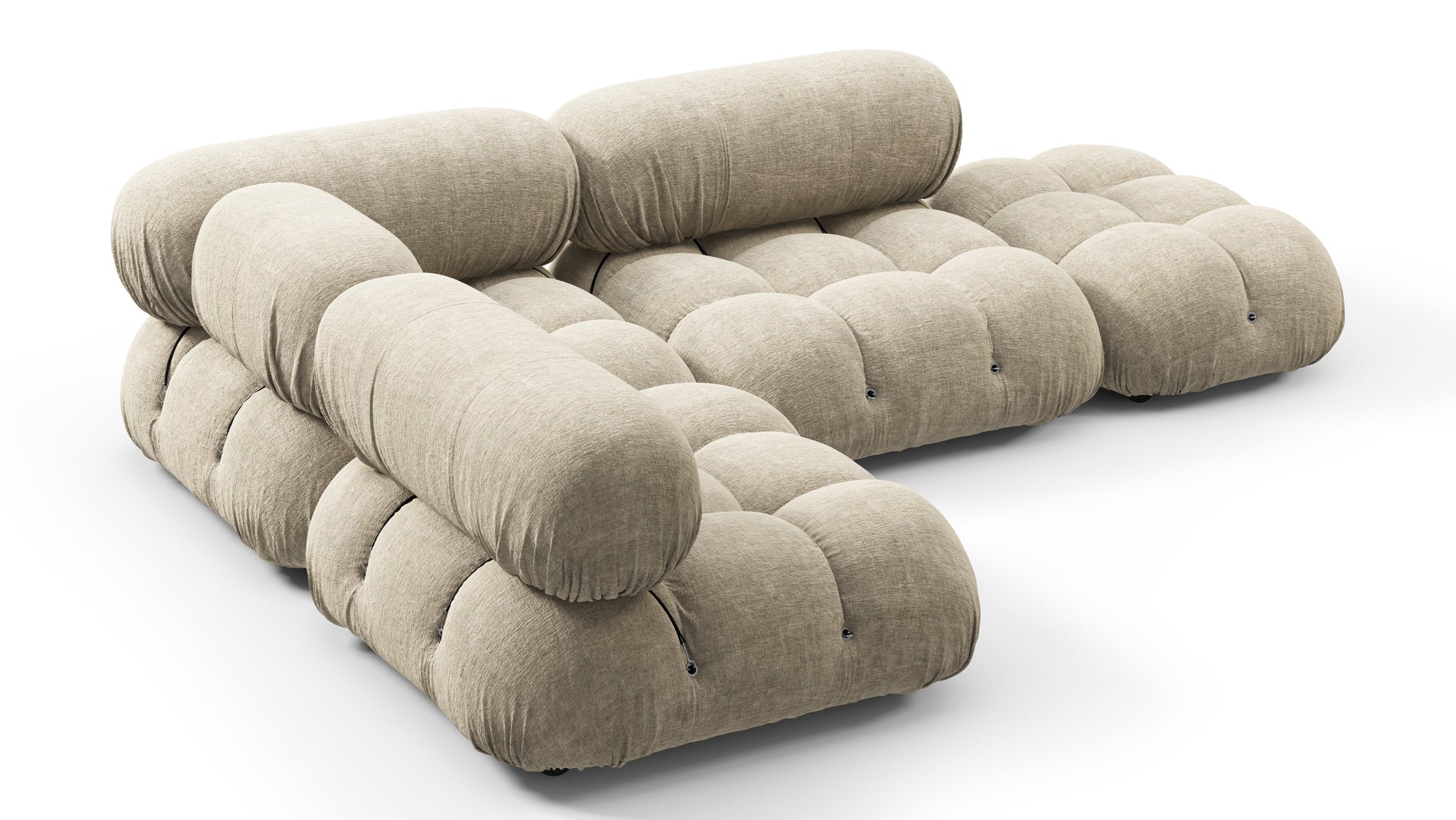 Bellini SectionalBeige Gray Chenille